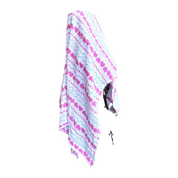 VTG Aden Anais Hearts Baby Swaddle Blanket Security  41 in x 38 in Pink White - Picture 5 of 12